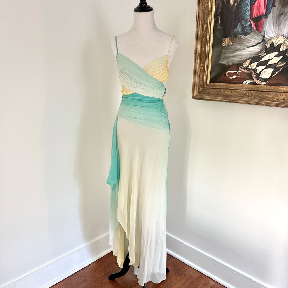 Elegant Multicolor Draped Maxi Dress